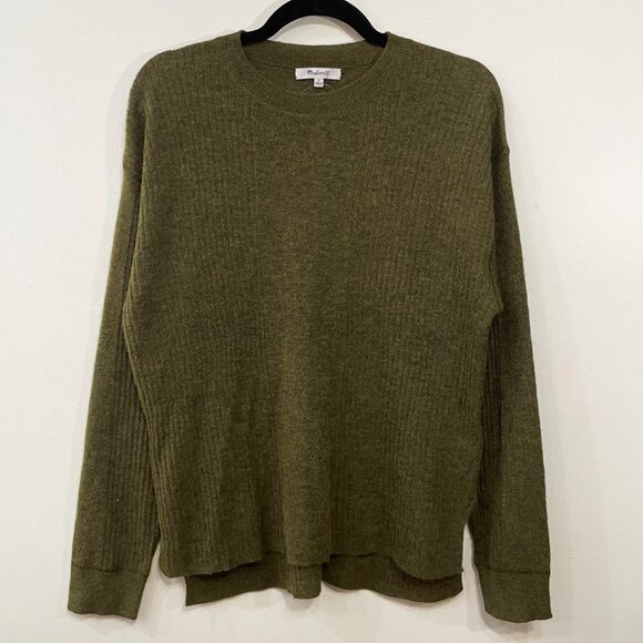 New Madewell Alpaca Blend Sweater Olive Small $110 - Picture 3 of 9